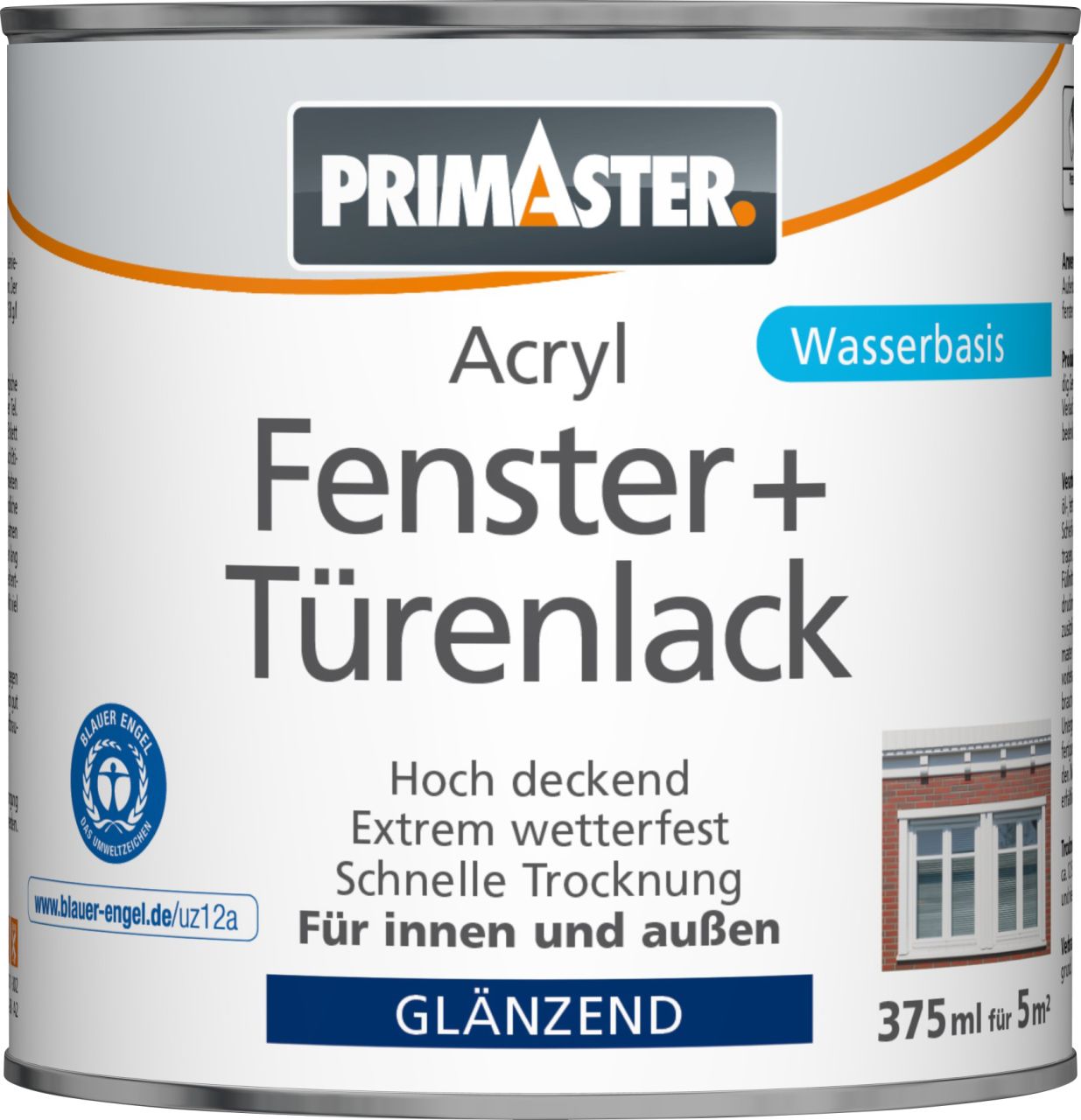 Primaster Acryl Fenster- und Türenlack 375 ml weiß glänzend von Primaster