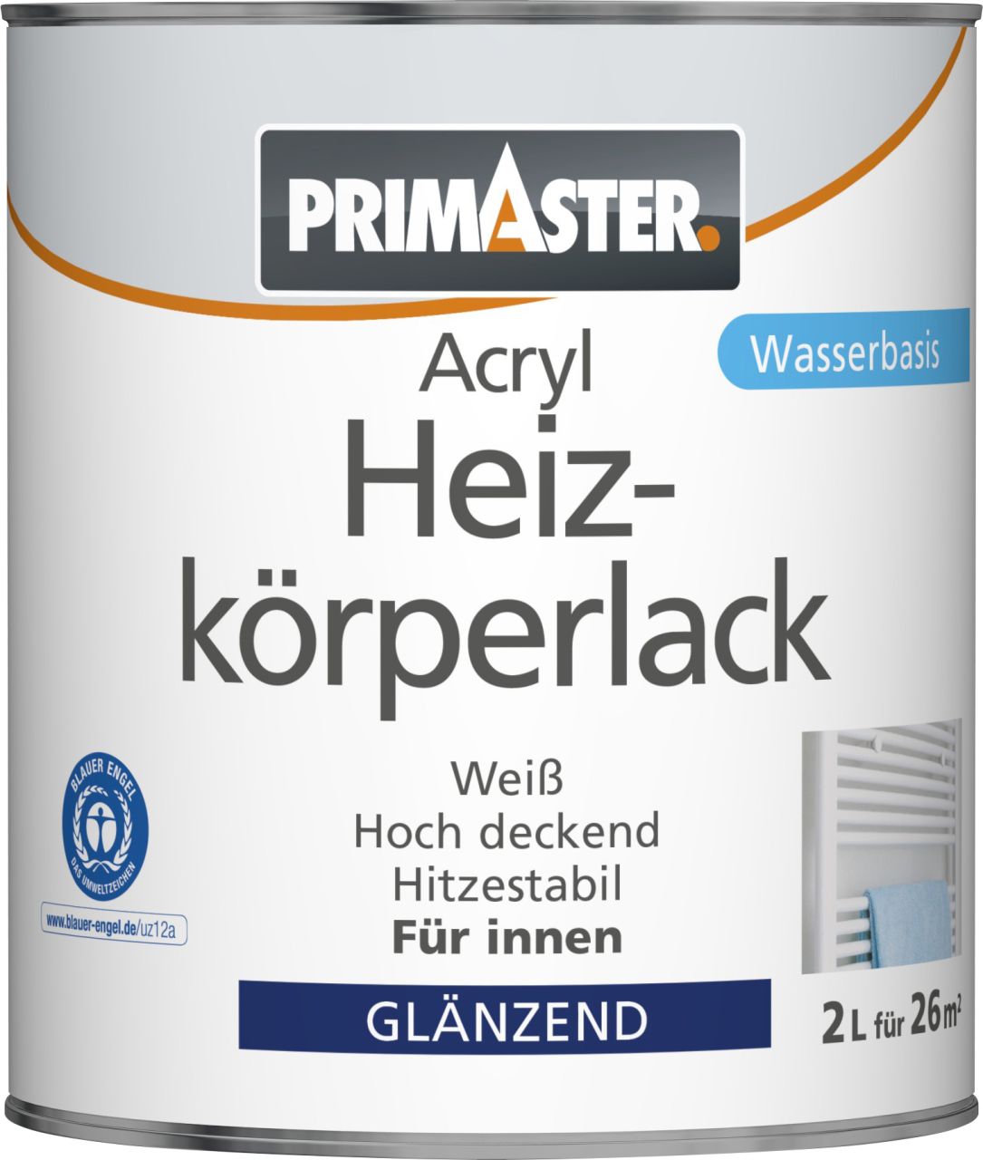 Primaster Acryl Heizkörperlack 2 L weiß glänzend von Primaster