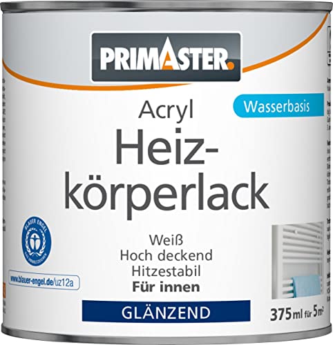 Primaster Acryl Heizkörperlack 375ml Weiß Glänzend Heizkörperfarbe Heizungslack von Primaster