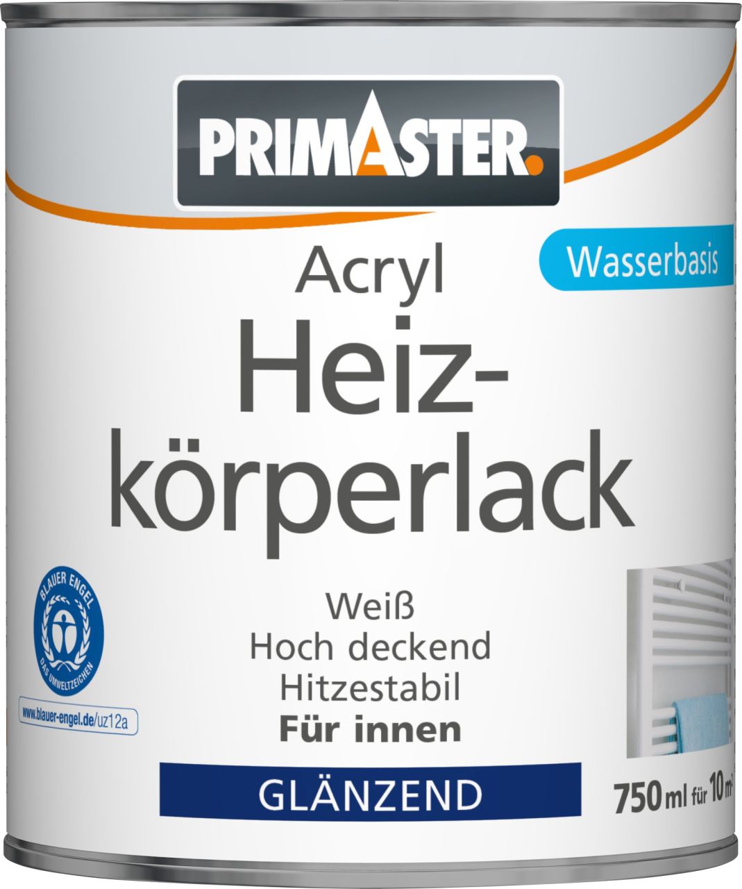 Primaster Acryl Heizkörperlack 750 ml weiß glänzend von Primaster