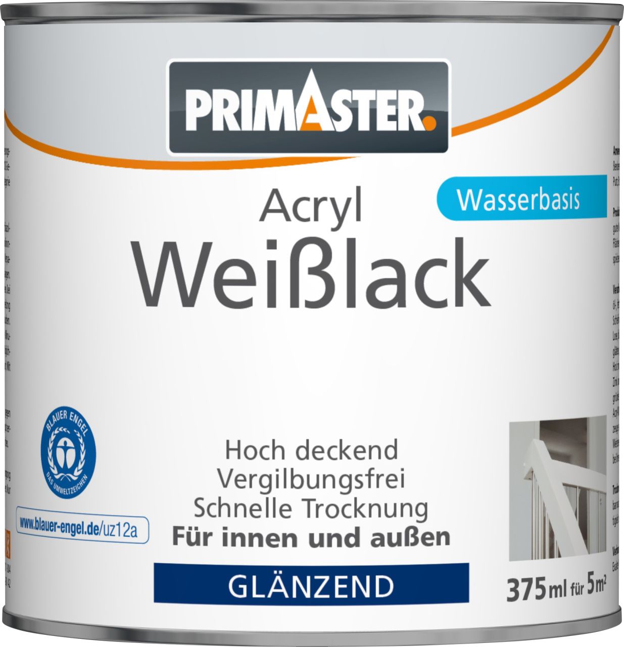 Primaster Acryl Weißlack 375 ml glänzend von Primaster