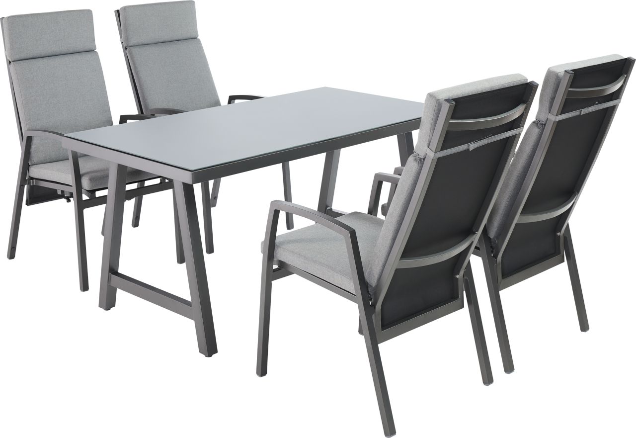 Primaster Aluminium Dining Möbelset Andorra verstellbare Rückenlehne von Primaster