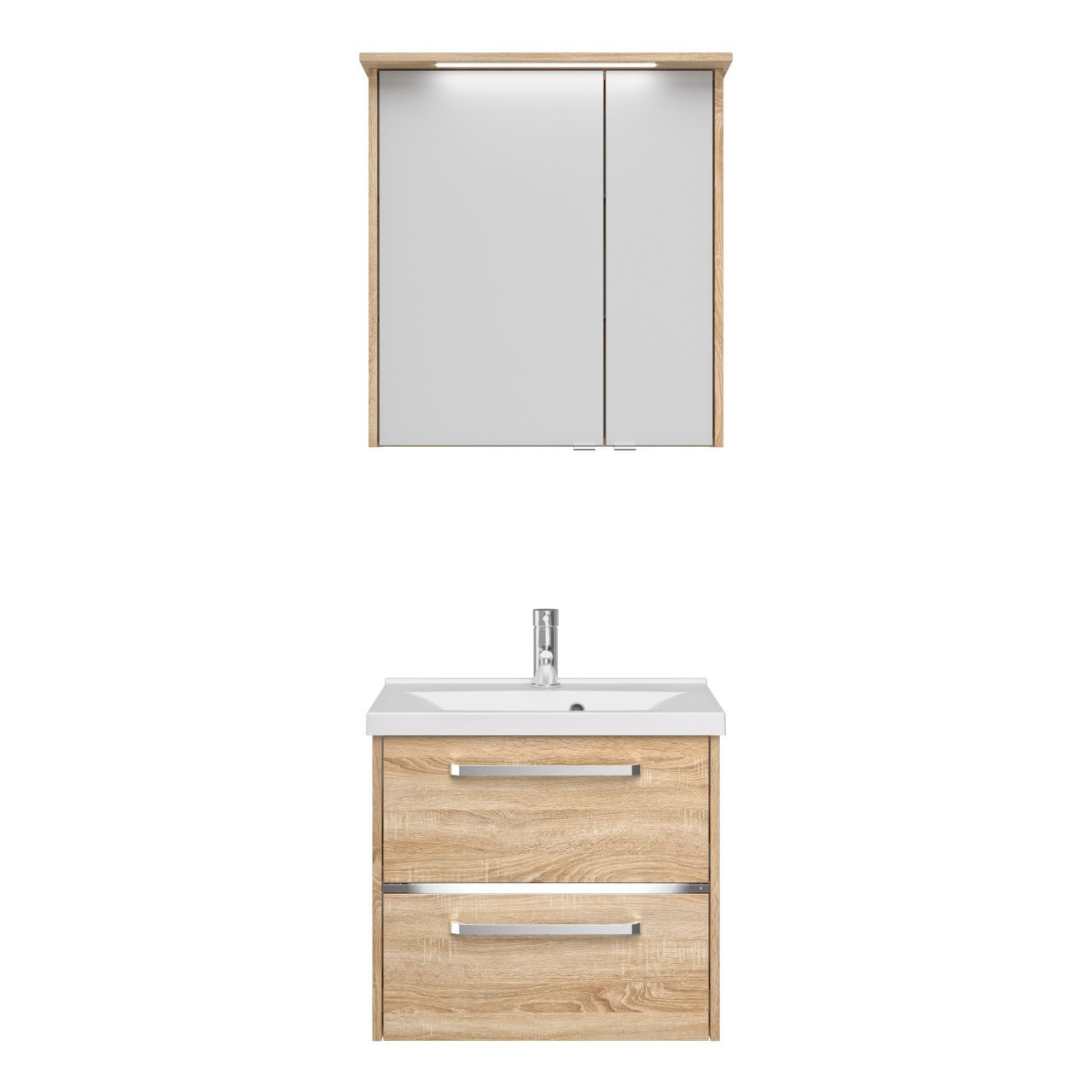 Primaster Badmöbelset Berlin eiche 65 cm Twin LED, Mineralgusswaschtisch Primaster Badmöbelset Berlin eiche 65 cm Twin LED, Mineralgusswaschtisch von Primaster
