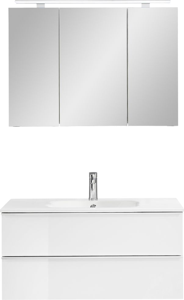 Primaster Bad-Set Düsseldorf weiß 101 cm LED-Leuchten, Mineralgusswaschtisch Primaster Bad-Set Düsseldorf weiß 101 cm LED-Leuchten, Mineralgusswaschtisch von Primaster