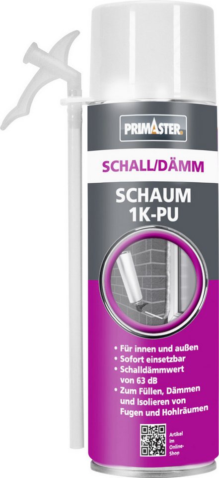 Primaster Bauschaumpistole Primaster PU-Schall- und Dämmschaum 1K B2 500 ml von Primaster