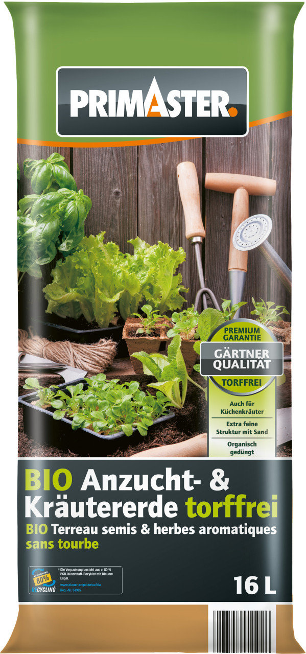 Primaster Bio Kräuter- & Anzucht Erde torffrei 16 L von Primaster