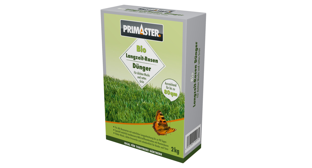 Primaster Bio Langzeit Rasendünger 2 kg für 80 m² Primaster Bio Langzeit Rasendünger 2 kg für 80 m² von Primaster