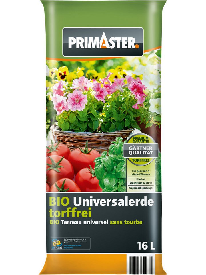 Primaster Blumenerde Primaster Bio Universalerde 16 L torffrei, Torffrei von Primaster