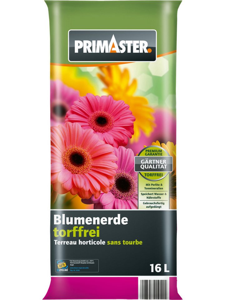 Primaster Blumenerde Primaster Blumenerde 16 L torffrei, Torffrei von Primaster