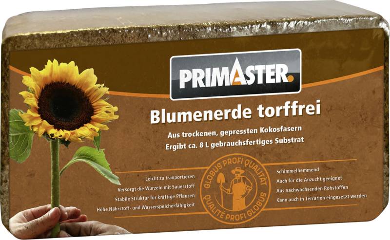 Primaster Blumenerde torffrei Brikett für 8 Liter von Primaster