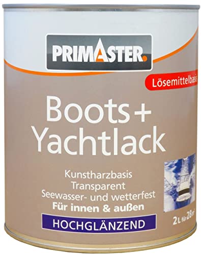 Primaster Boots- & Yachtlack 2L Transparent Hochglänzend Bootsfarbe Klarlack von Primaster