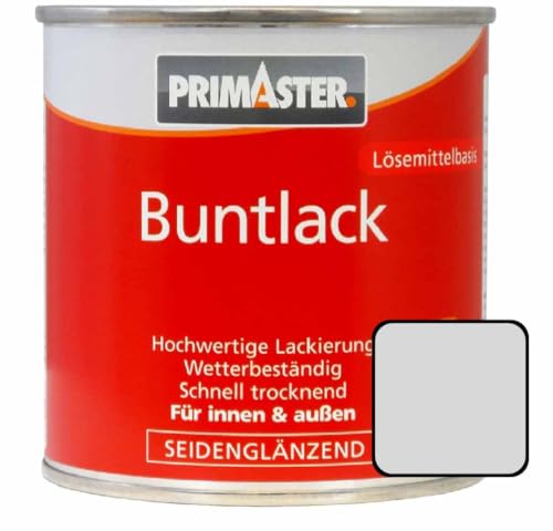 Primaster Buntlack 125ml Lichtgrau Seidenglänzend Wetterbeständig Holz & Metall von Primaster