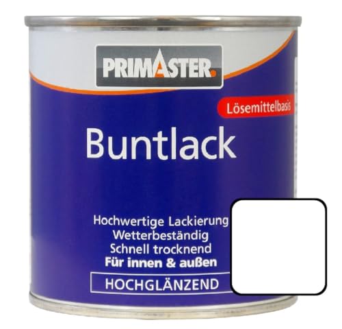 Primaster Buntlack 2L Reinweiß Hochglänzend Wetterbeständig Holz & Metall von Primaster