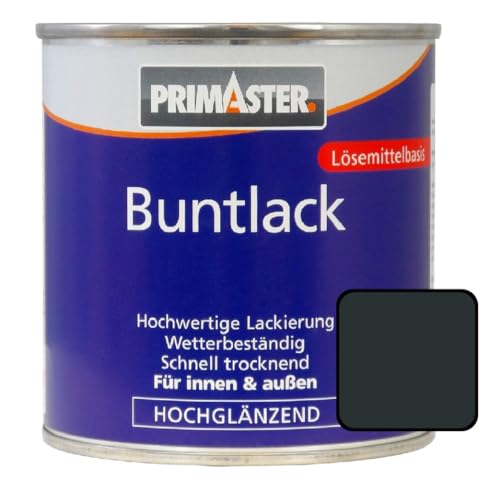 Primaster Buntlack 375ml Anthrazit Hochglänzend Wetterbeständig Holz & Metall von Primaster