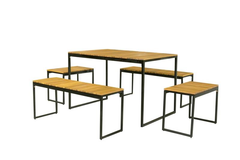Primaster Essgruppe Primaster Bistro-Set Palma Aluminium/Holz, Witterungsbeständig von Primaster