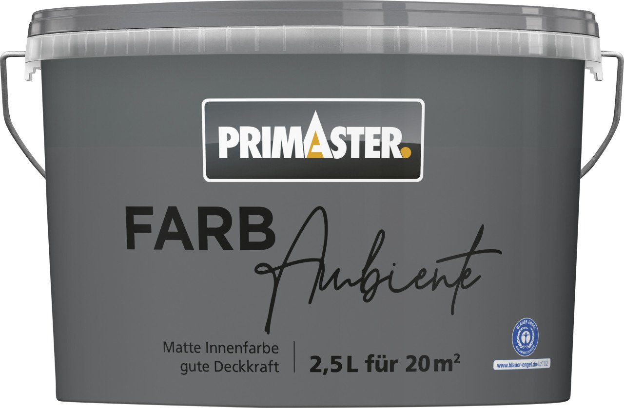 Primaster Farbambiente Wandfarbe matt stahlgrau 2,5 L von Primaster