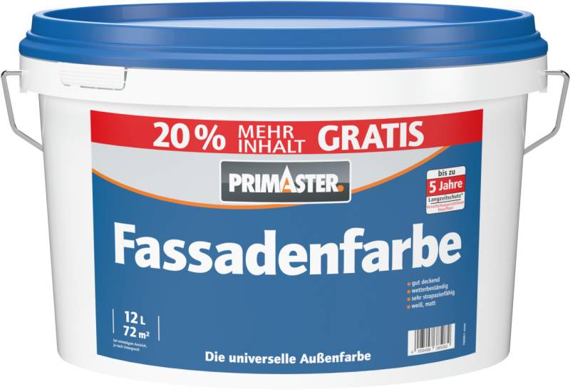 Primaster Fassadenfarbe 12 L weiß matt von Primaster