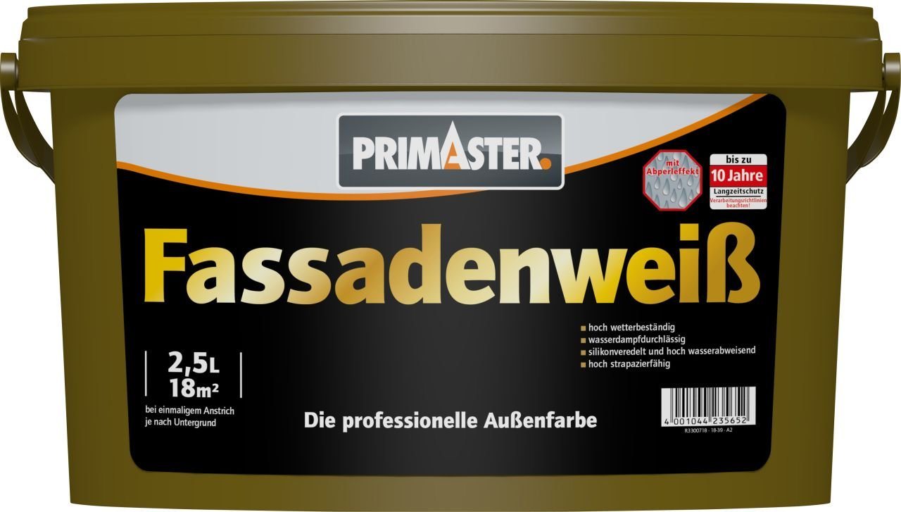 Primaster Fassadenfarbe Primaster Fassadenweiß 2,5 L weiß von Primaster