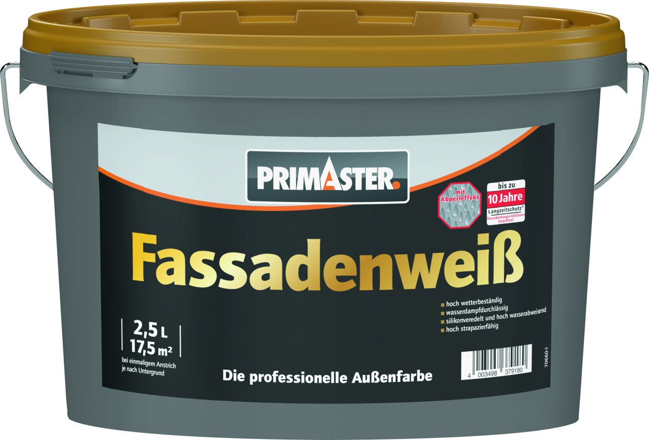 Primaster Fassadenfarbe Primaster Fassadenweiß 2,5 L weiß Primaster Fassadenfarbe Primaster Fassadenweiß 2,5 L weiß von Primaster