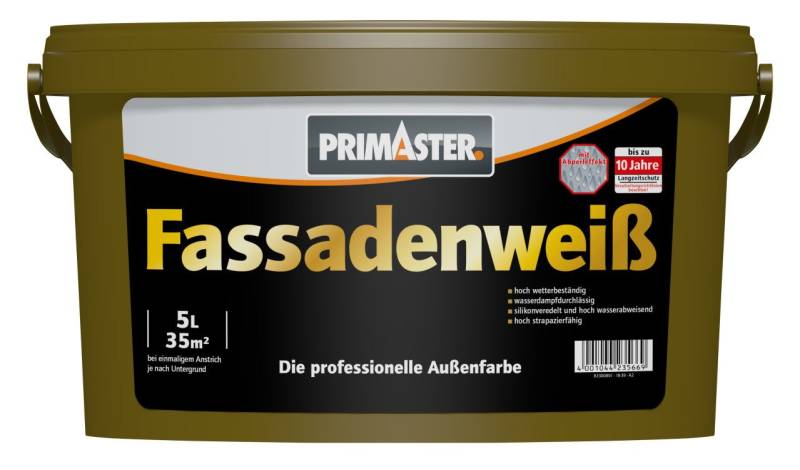 Primaster Fassadenfarbe Primaster Fassadenweiß 5 L weiß von Primaster