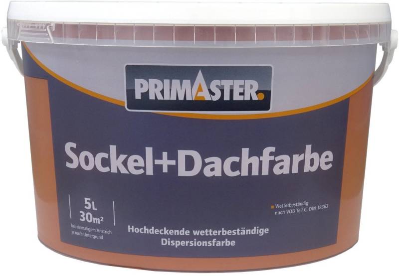 Primaster Fassadenfarbe Primaster Sockel- und Dachfarbe 5 L ziegelrot matt von Primaster