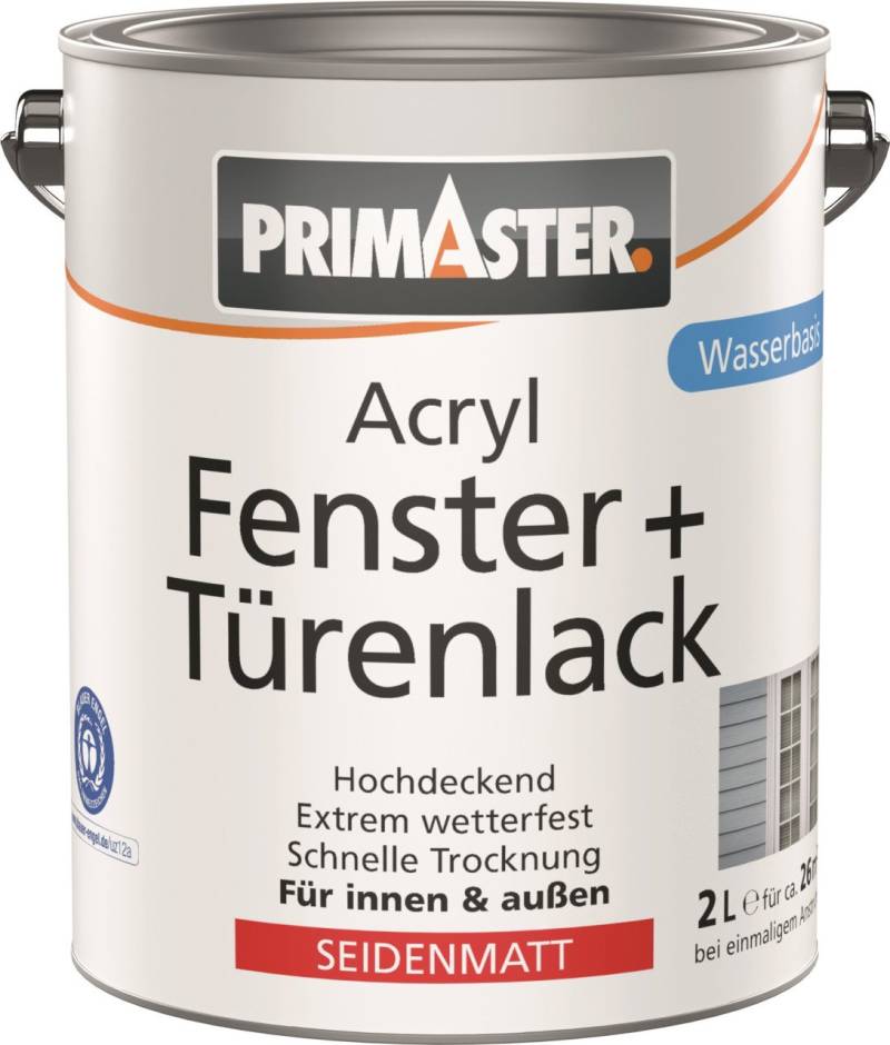 Primaster Fenster + Türenlack 2 L weiß seidenmatt Primaster Fenster + Türenlack 2 L weiß seidenmatt von Primaster
