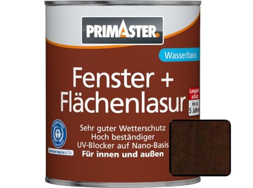 Primaster Fenster-und Flächenlasur 750ml Nussbaum Holzlasur Wetterschutz von Primaster