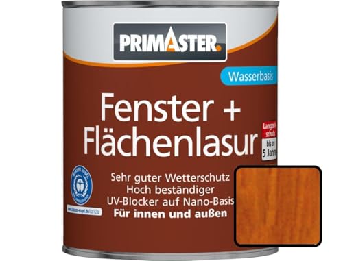 Primaster Fenster-und Flächenlasur 750ml Teak Holzlasur Wetterschutz von Primaster