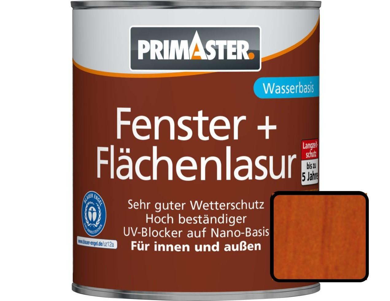 Primaster Fenster und Flächenlasur 750 ml mahagoni von Primaster