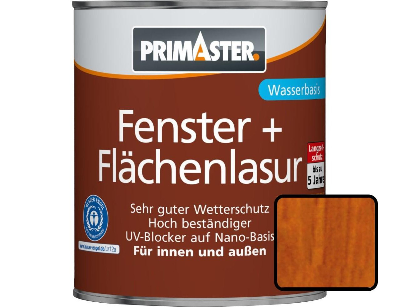 Primaster Fenster und Flächenlasur 2,5 L teak von Primaster