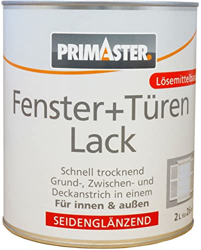 Primaster Fenster- und Türenlack 2L Weiß Seidenglänzend Innen & Außen von Primaster