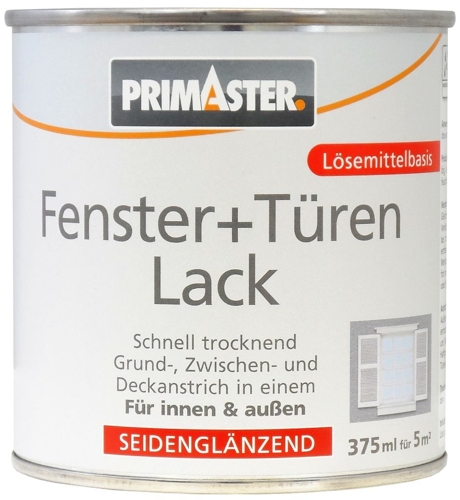 Primaster Fenster und Türenlack 375 ml weiß seidenglänzend von Primaster