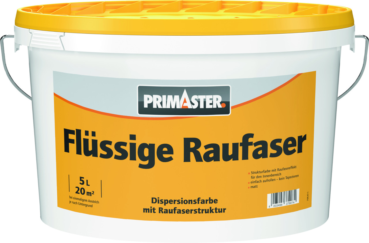 Primaster Flüssige Raufaser 5 L weiß matt von Primaster