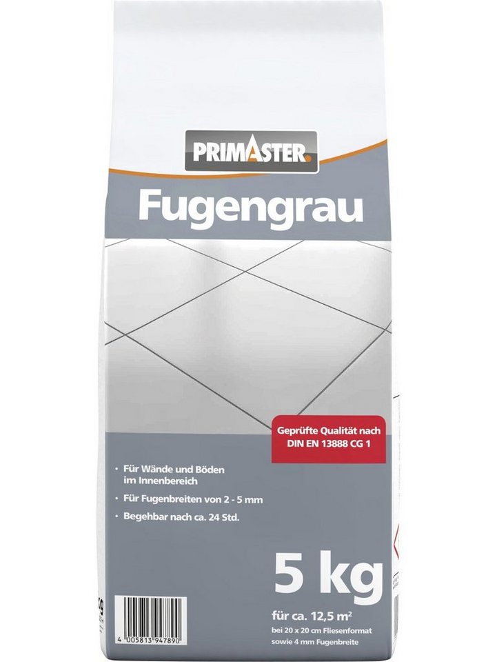 Primaster Fugenmörtel Primaster Fugengrau 2 - 5 mm dunkelgrau 5 kg Primaster Fugenmörtel Primaster Fugengrau 2 - 5 mm dunkelgrau 5 kg von Primaster