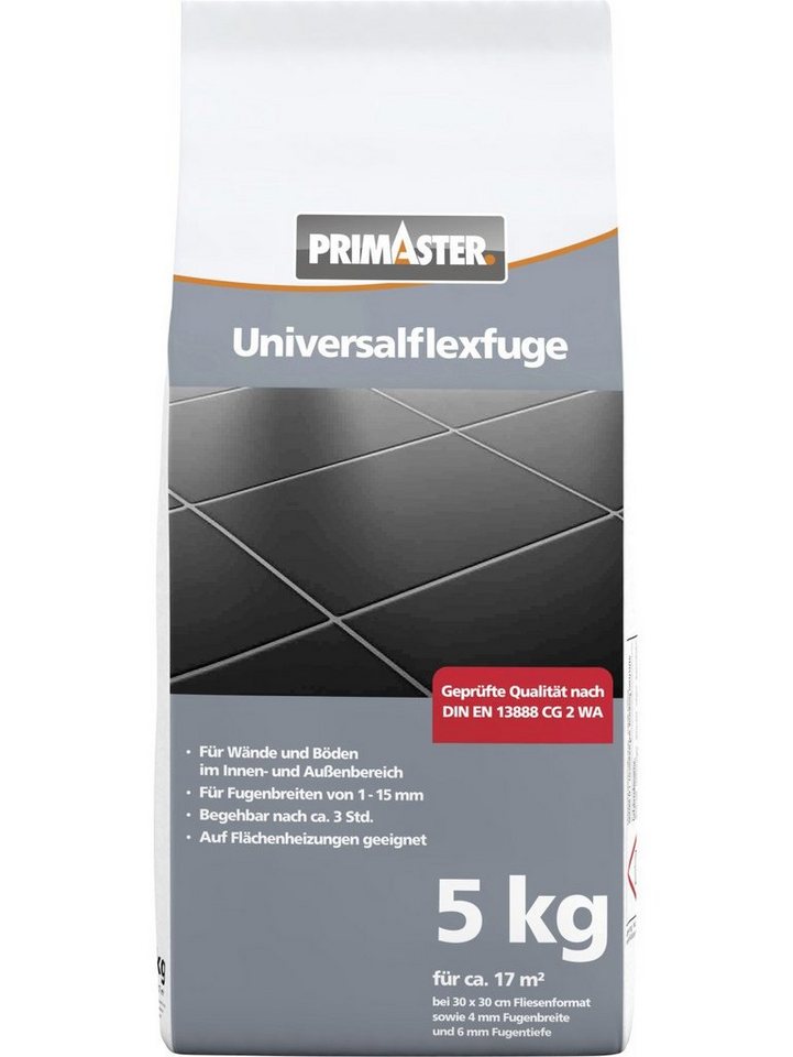 Primaster Fugenmörtel Primaster Universalflexfuge 1 - 15 mm weiß 5 kg von Primaster