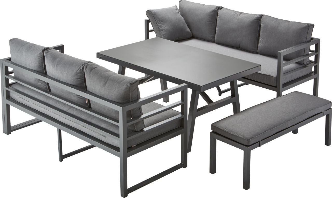 Primaster Gartenlounge-Set Primaster Aluminium-Dining-Loungeset Riva inkl. von Primaster