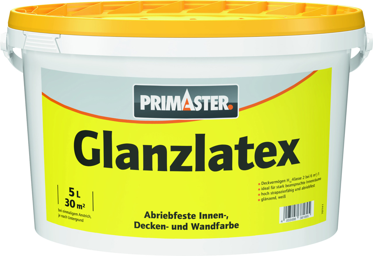 Primaster Glanzlatex glänzend 5 L weiß von Primaster