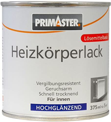 Primaster Heizkörperlack 375ml Weiß Hochglänzend Heizkörperfarbe Heizungslack von Primaster