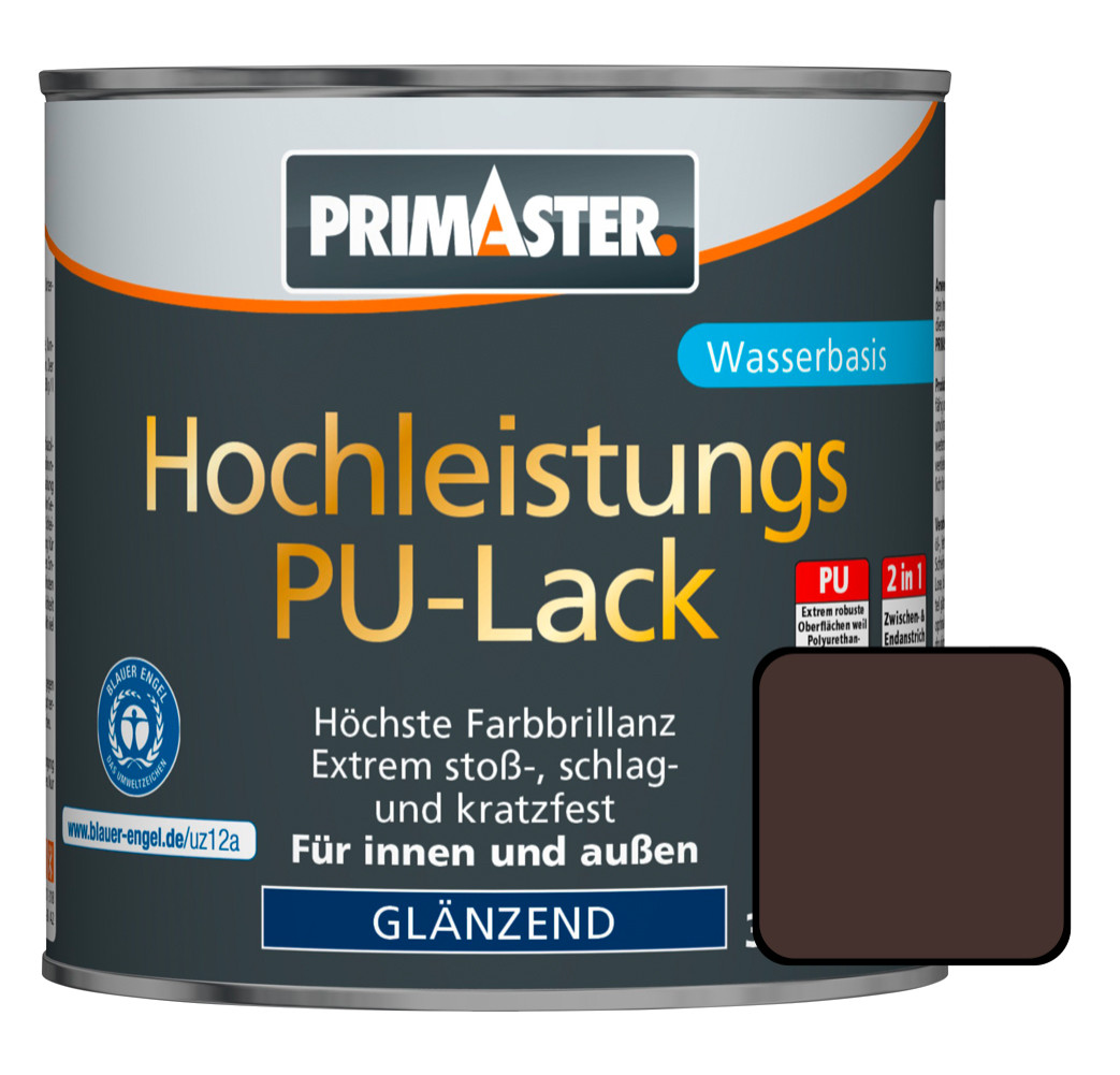 Primaster Hochleistungs-PU-Lack RAL 8017 375 ml 2in1 schokoladenbraun glänzend von Primaster