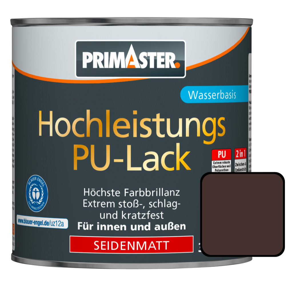 Primaster Hochleistungs-PU-Lack RAL 8017 375 ml 2in1 schokoladenbraun seidenmatt von Primaster