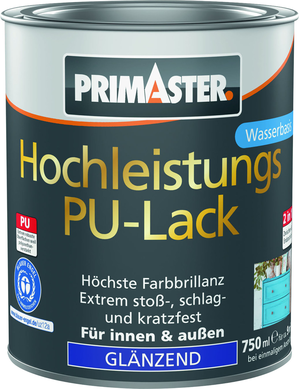 Primaster Hochleistungs PU-Lack feuerrot glänzend 750 ml von Primaster