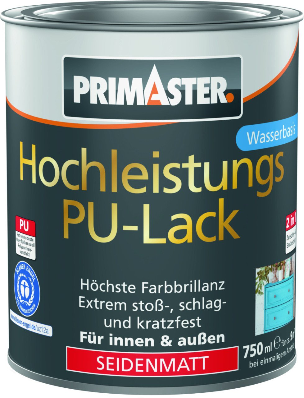 Primaster Hochleistungs PU-Lack feuerrot seidenmatt 750 ml von Primaster