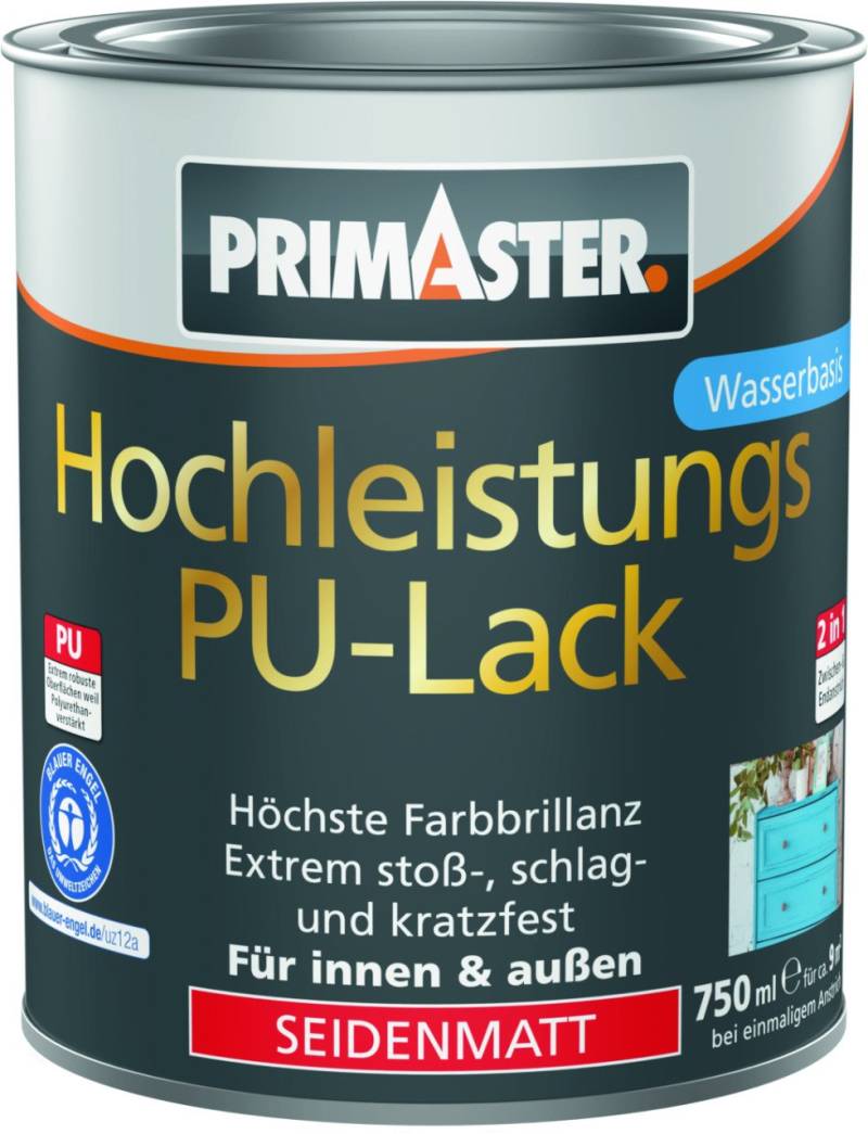 Primaster Hochleistungs PU-Lack tiefschwarz seidenmatt 750 ml von Primaster