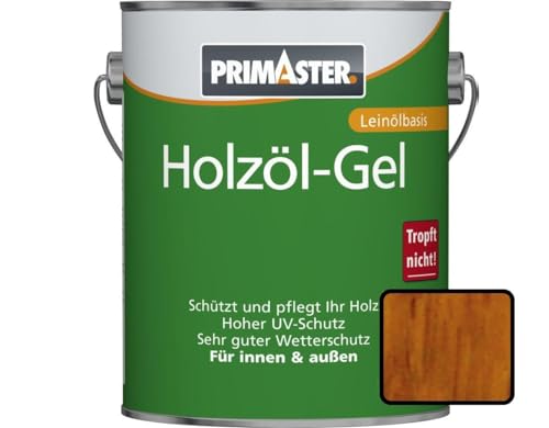 Primaster Holzöl-Gel 2,5L Eiche Holzpflege Holzschutz UV-Schutz Leinölbasis von Primaster