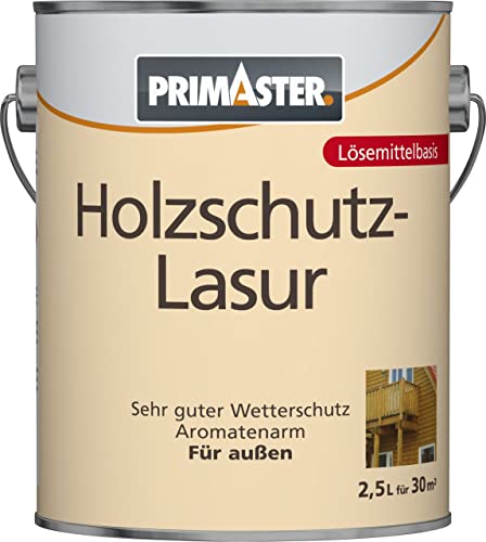 Primaster Holzschutzlasur 2,5L Farblos Wetterschutz UV-Schutz Holzlasur Langzeit von Primaster