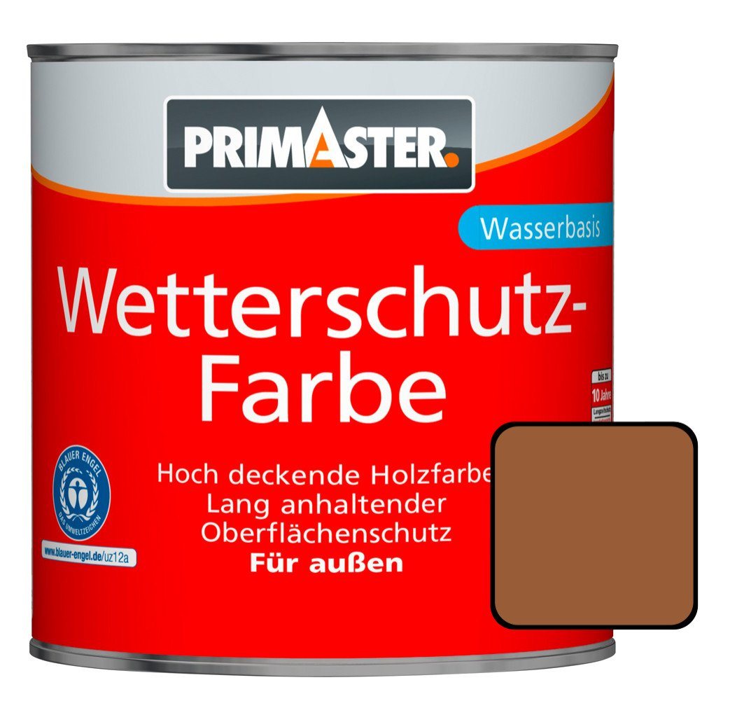 Primaster Holzschutzlasur Primaster Wetterschutzfarbe 2,5 L braun von Primaster