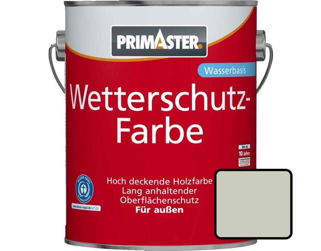 Primaster Holzschutzlasur Primaster Wetterschutzfarbe 2,5 L silbergrau von Primaster