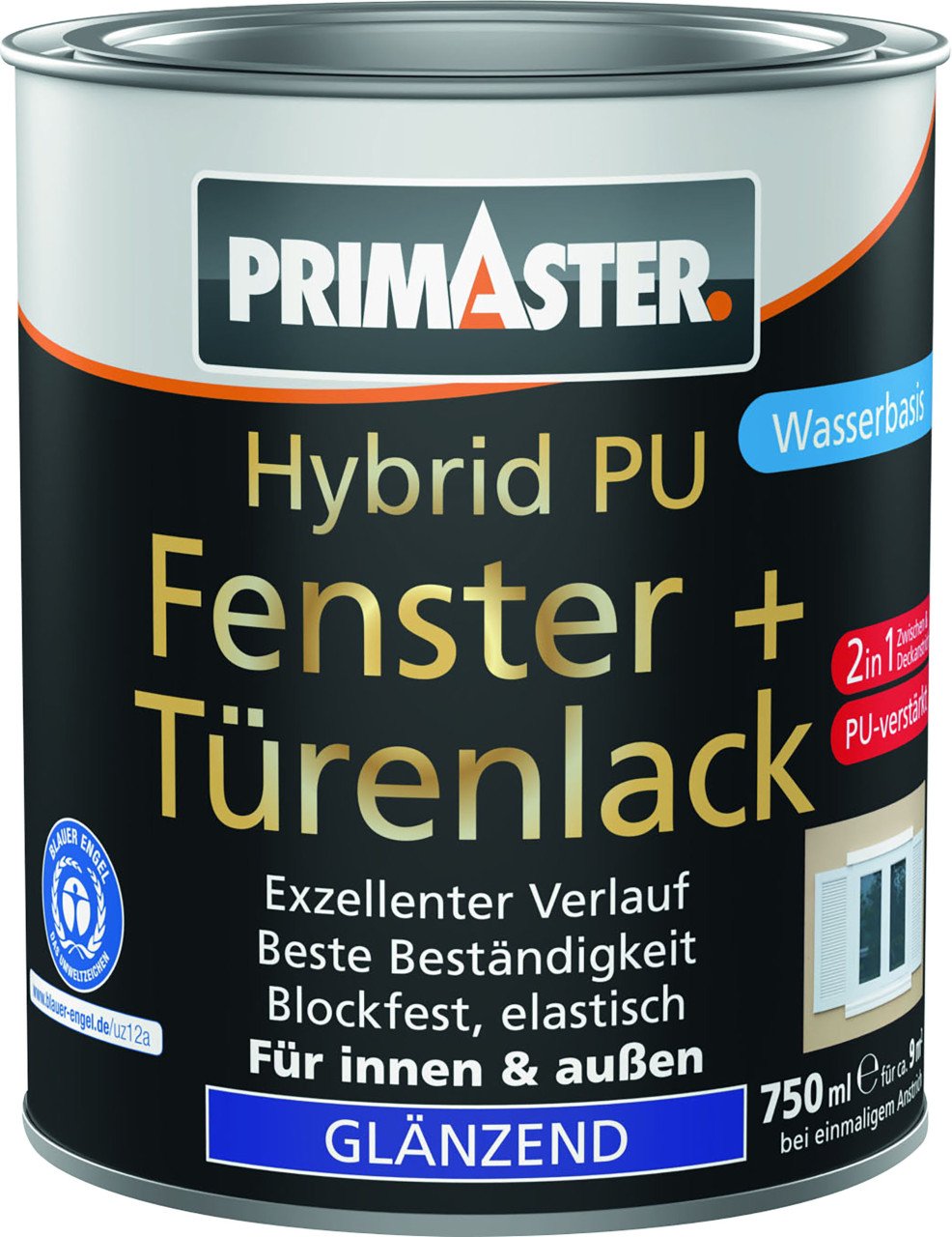 Primaster Hybrid PU-Fenster + Türenlack 750 ml weiß glänzend Primaster Hybrid PU-Fenster + Türenlack 750 ml weiß glänzend von Primaster