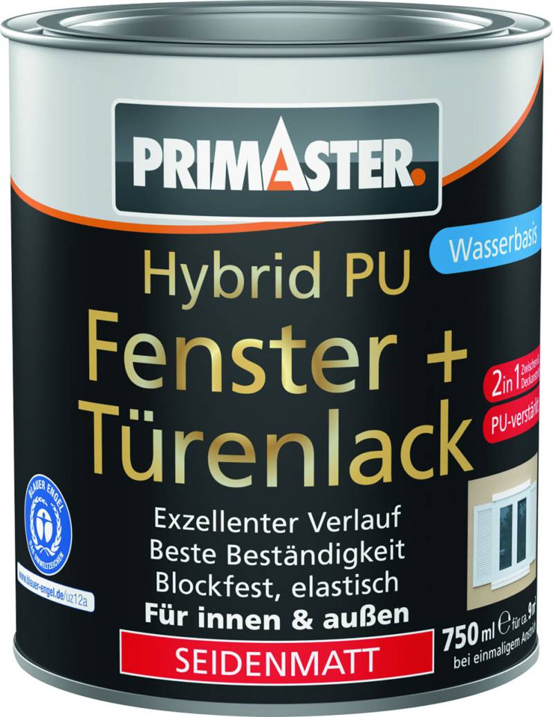 Primaster Hybrid PU-Fenster + Türenlack 750 ml weiß seidenmatt Primaster Hybrid PU-Fenster + Türenlack 750 ml weiß seidenmatt von Primaster