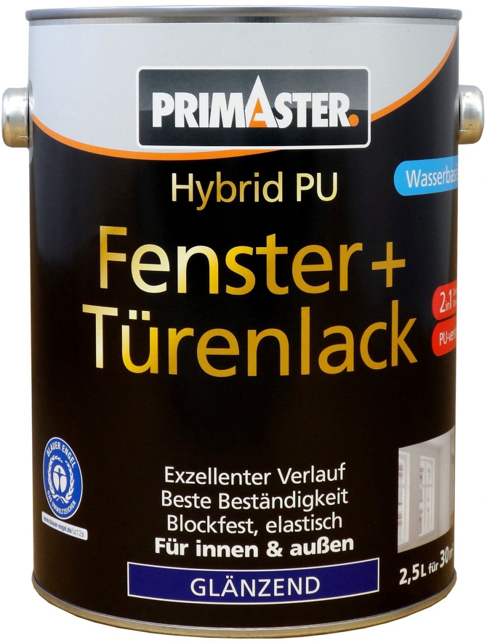 Primaster Hybrid-PU Fenster- u. Türenlack 2,5 L weiß glänzend von Primaster